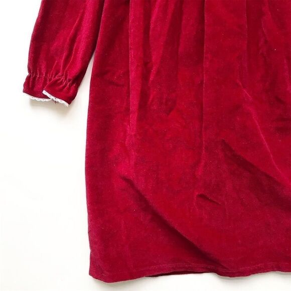 Vintage Chuckled deep plum velvet dress looks 6/7Y - Picture 3 of 4